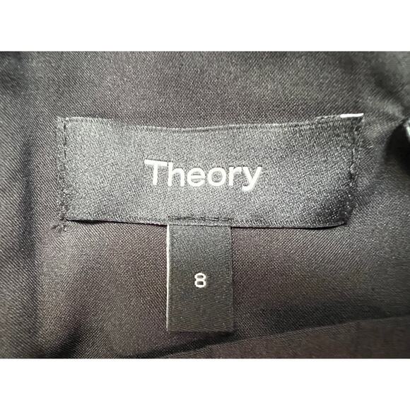 THEORY WOMENS SIZE 8 SLEEVELESS PLEATED VOLUME POPLIN MIDI DRESS BLACK NEW - Picture 5 of 14